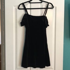 LULUS black felt off the Shoulder dress
